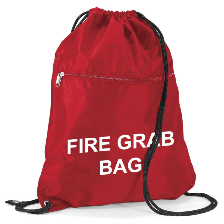 Printed Emergency ‘Fire Grab Bag’ 30 Litre Equipment & Documents ...